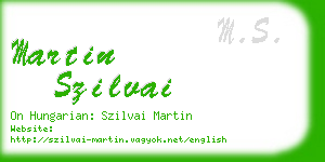 martin szilvai business card